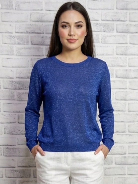 Aiko Sweaters - AIKO Electric Blue Open Back Knit Sweater NWT Extra Small